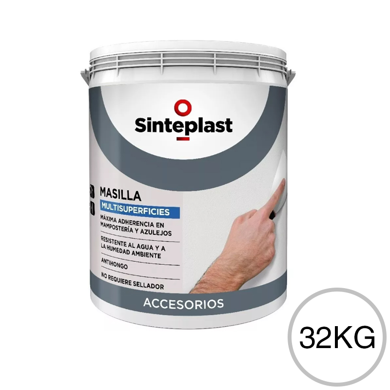 Masilla Multisuperficie exterior interior blanco mate balde x 32kg