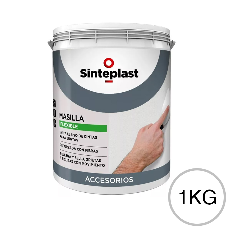 Masilla flexible exterior interior blanco mate balde x 1kg