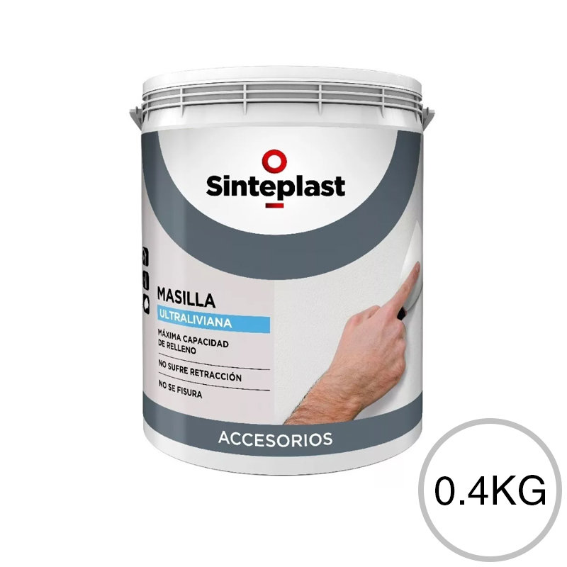 Masilla ultraliviana exterior interior blanco mate balde x 0.4kg