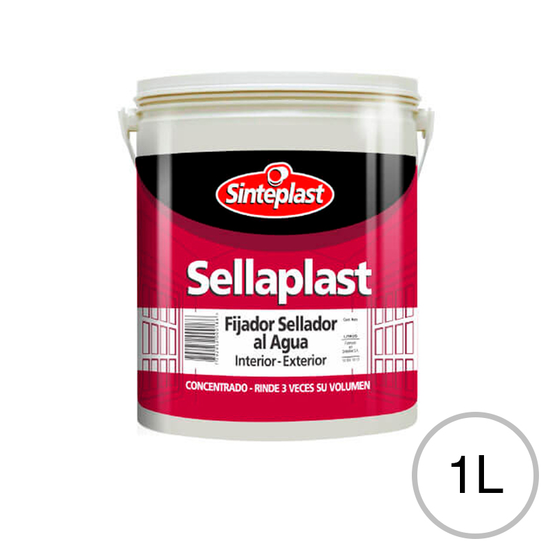 Fijador sellador concentrado al agua Sellaplast exterior interior incoloro mate balde x 1l
