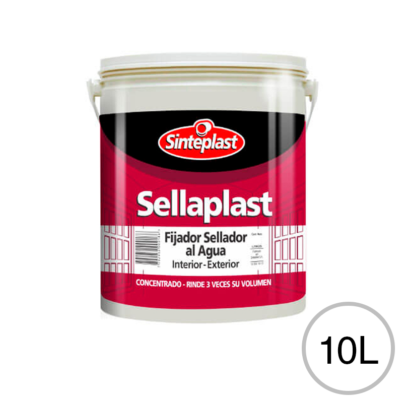 Fijador sellador concentrado al agua Sellaplast exterior interior incoloro mate balde x 10l