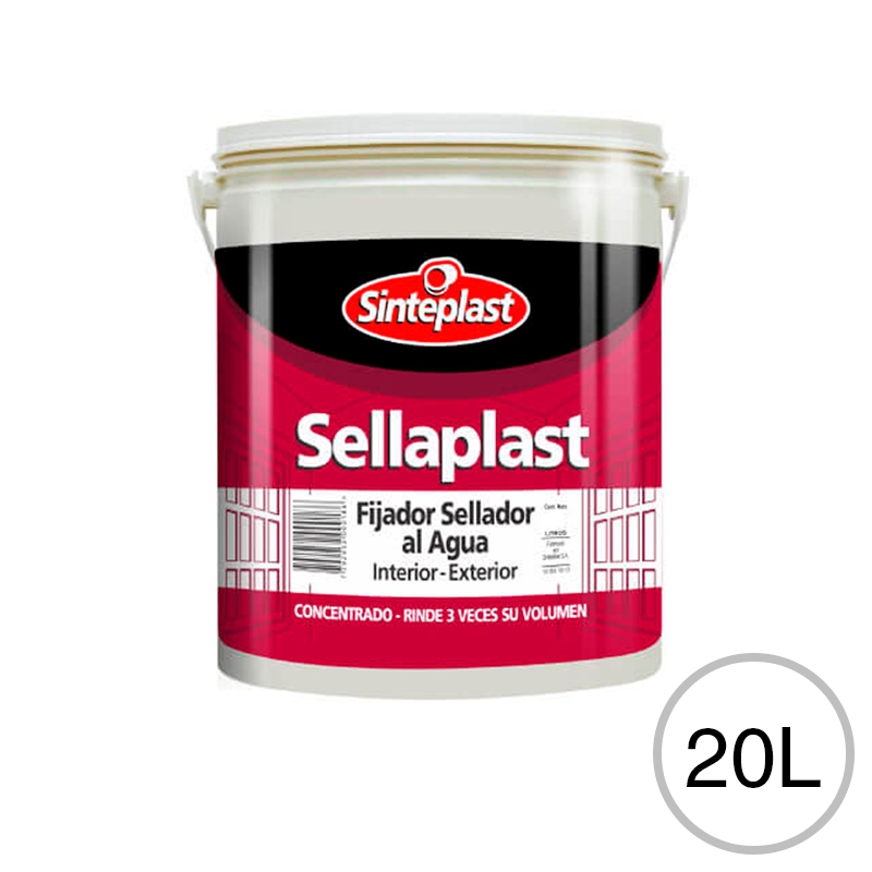 Fijador sellador concentrado al agua Sellaplast exterior interior incoloro mate balde x 20l