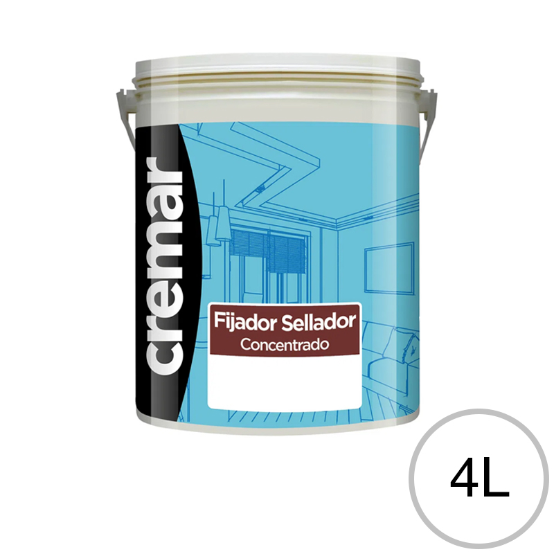 Fijador sellador concentrado al agua Cremar exterior interior incoloro mate balde x 4l