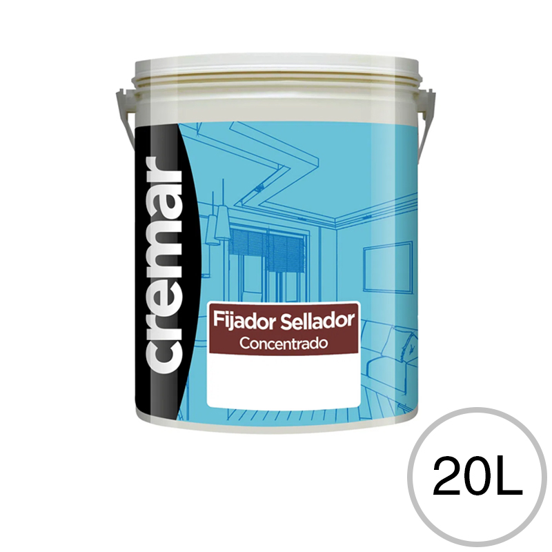 Fijador sellador concentrado al agua Cremar exterior interior incoloro mate balde x 20l