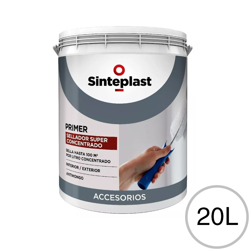 Fijador sellador super concentrado al agua Primer exterior interior incoloro mate balde x 20l