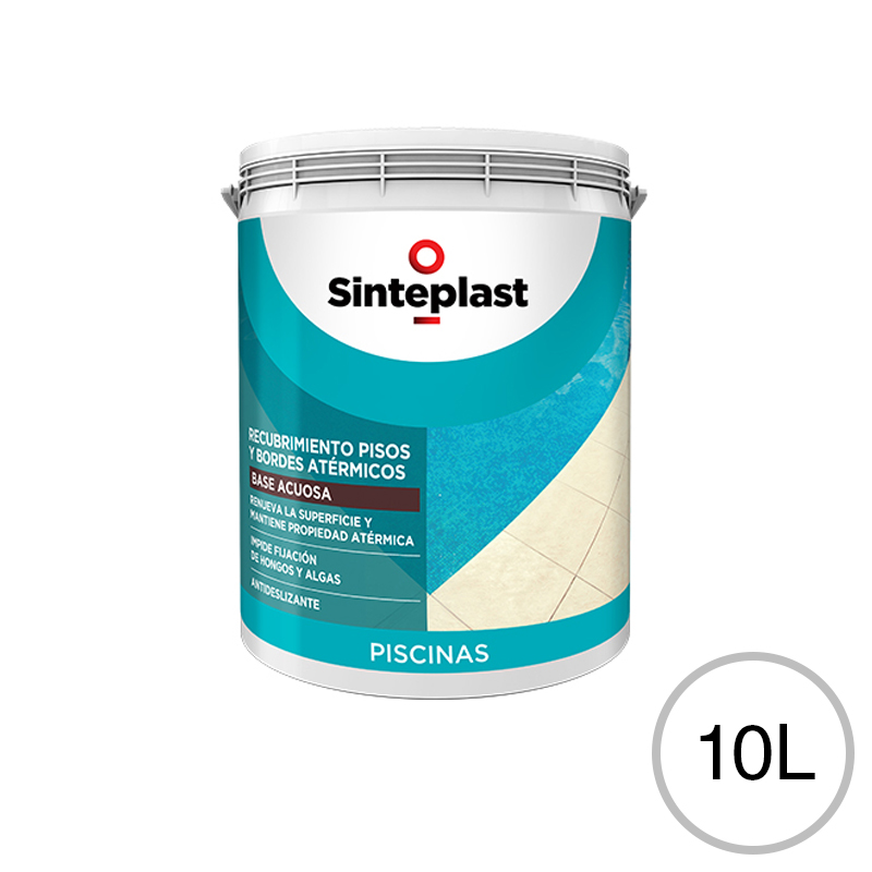 Recubrimiento acrilico Pisos y Bordes atermicos piscinas base acuosa blanco mate balde x 10l
