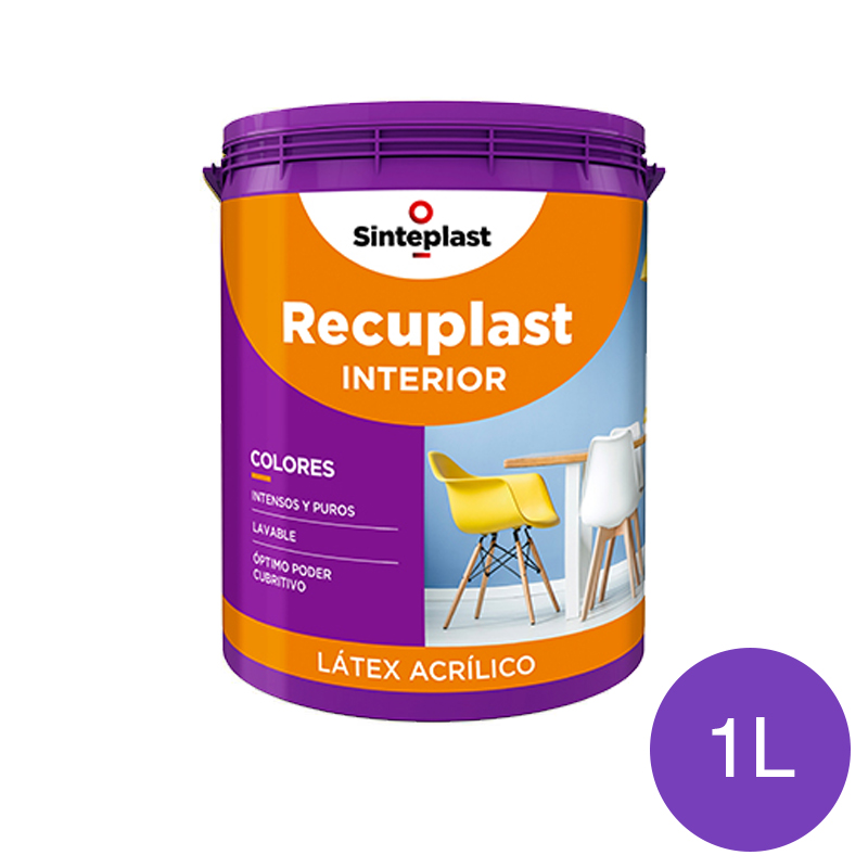 Pintura latex acrilico Recuplast colores interior uva mate balde x 1l