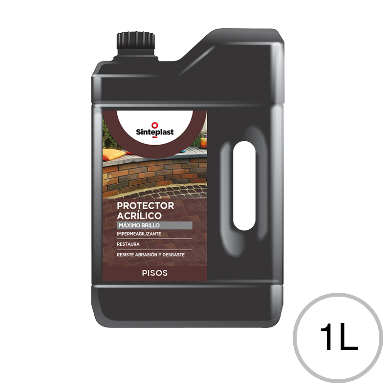 Impermeabilizante protector acrilico pisos exterior interior transparente brillante bidon x 1l