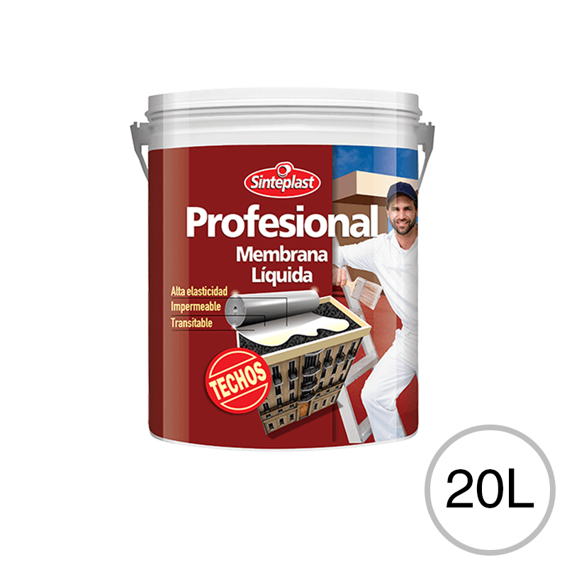 Membrana liquida impermeabilizante acrilica Profesional techos blanco mate sedoso balde x 20l
