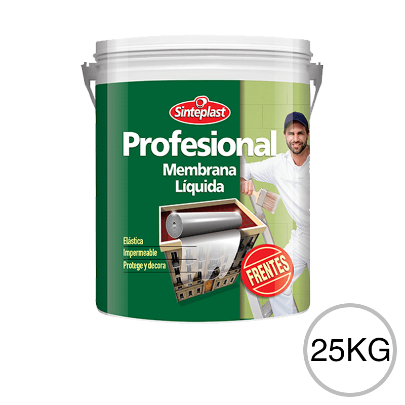 Membrana liquida impermeabilizante acrilica Profesional frentes blanco mate sedoso balde x 25kg