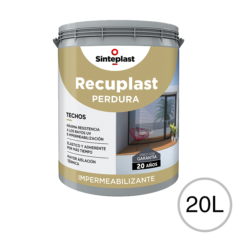 Membrana liquida impermeabilizante acrilica Recuplast Perdura techos exterior blanco mate balde x 20l