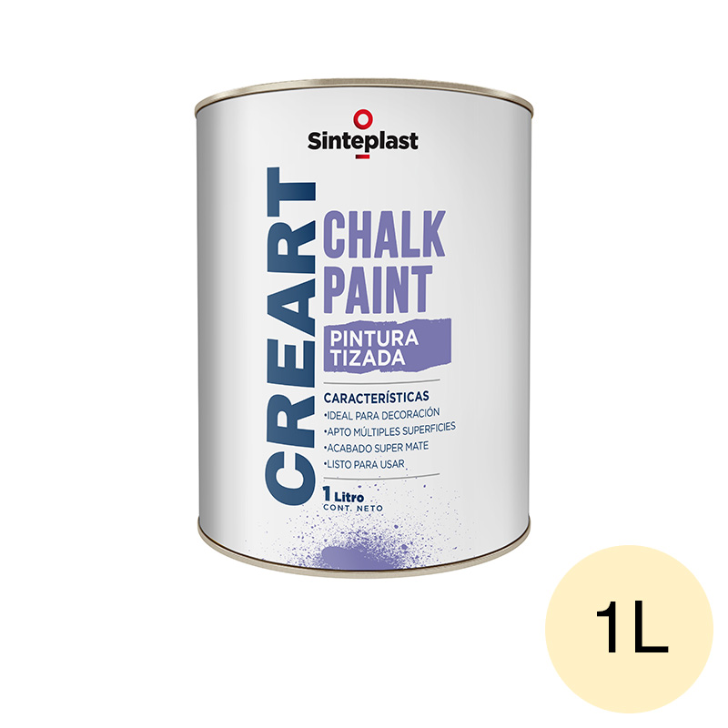 Pintura acrilica tizada Creart Chalk Paint interior crema sambayon mate lata x 1l