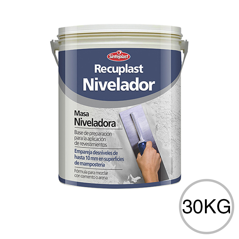 Base niveladora revestimientos Recuplast Nivelador interior balde x 30kg