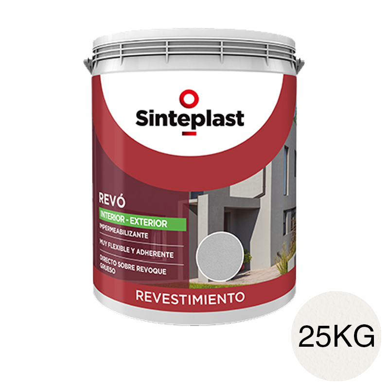 Revestimiento acrilico decorativo Revo exterior interior blanco mate balde x 25kg