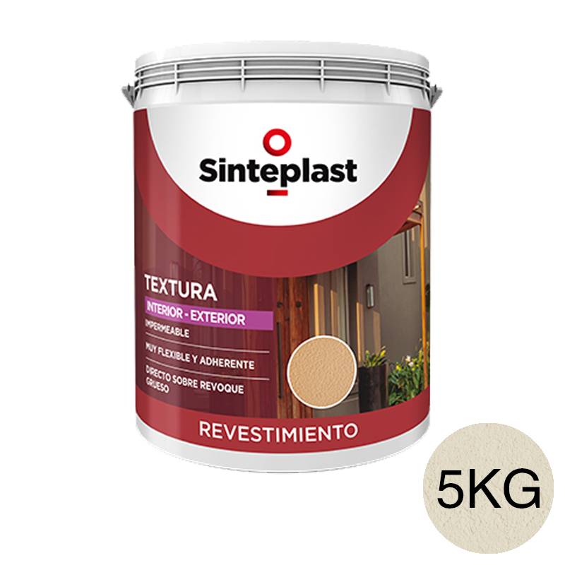 Revestimiento acrilico decorativo Textura media exterior interior marfil mate balde x 5kg
