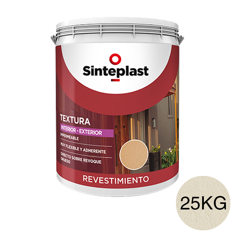Revestimiento acrilico decorativo Textura media exterior interior marfil mate balde x 25kg
