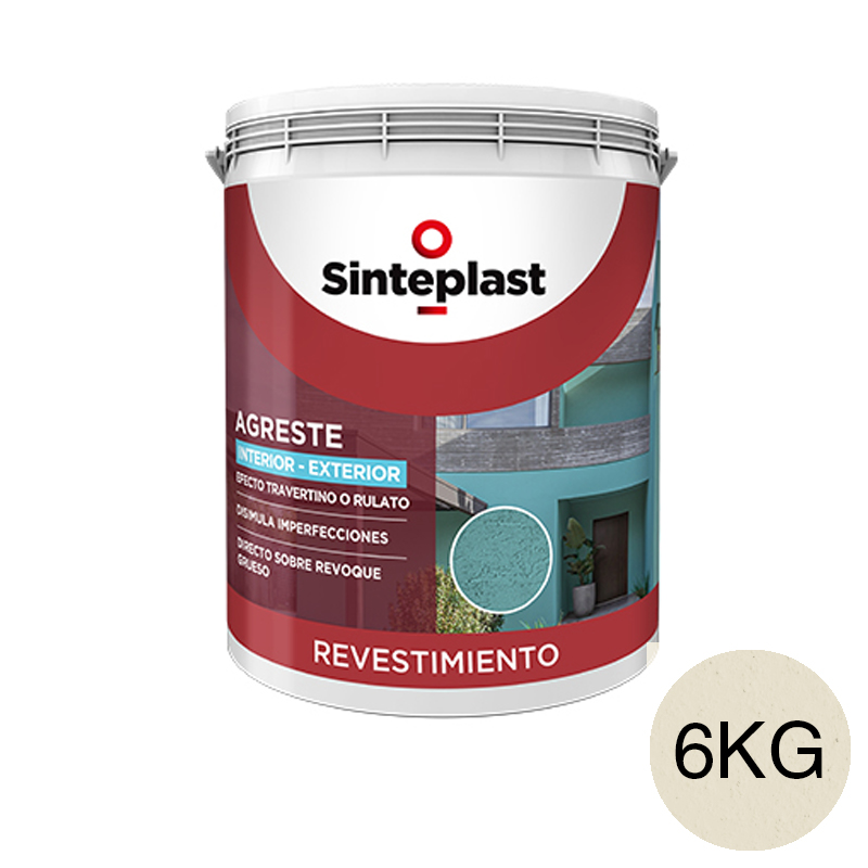 Revestimiento acrilico decorativo Agreste textura fina exterior interior marfil mate balde x 6kg