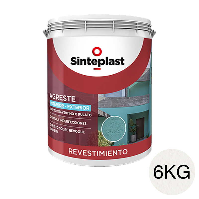 Revestimiento acrilico decorativo Agreste textura media exterior interior blanco mate balde x 6kg