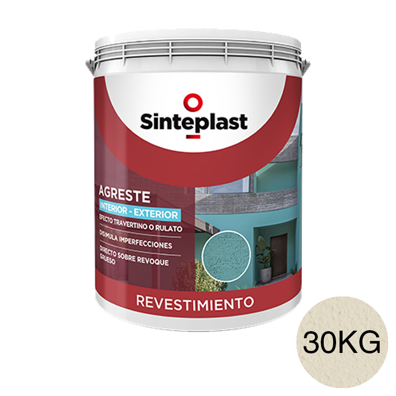 Revestimiento acrilico decorativo Agreste textura media exterior interior marfil mate balde x 30kg