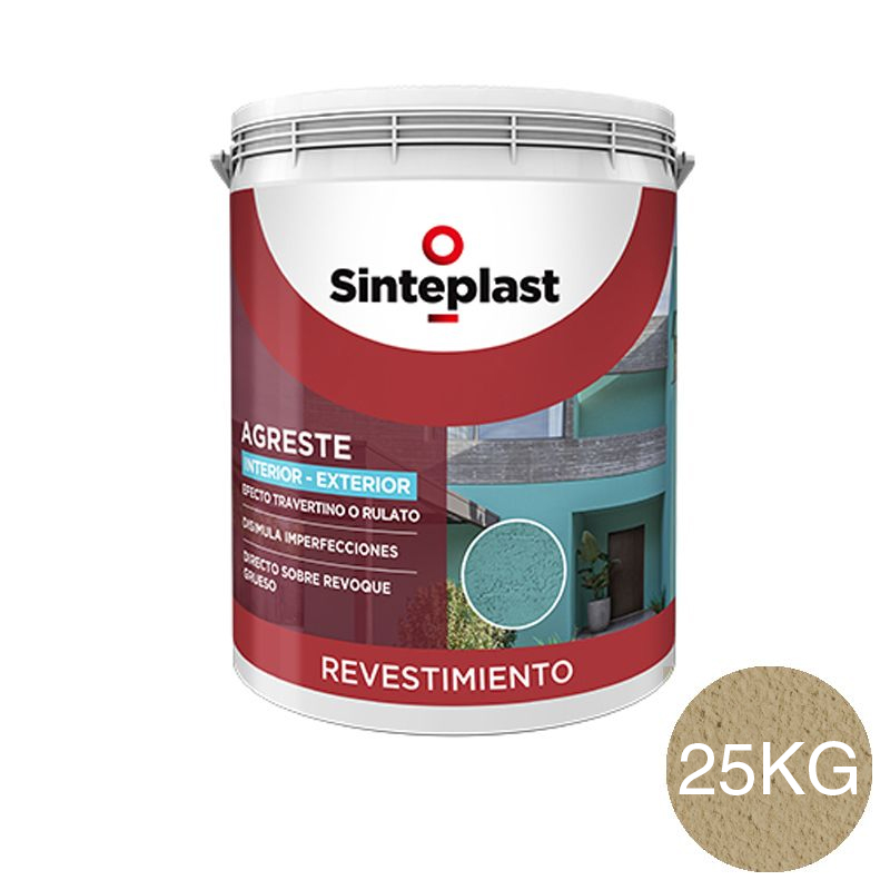 Revestimiento acrilico decorativo Agreste textura media exterior interior neutro mate balde x 25kg