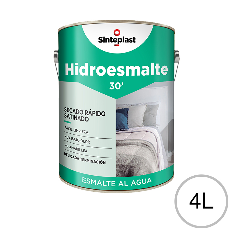 Hidroesmalte acrilico secado rapido blanco satinado lata x 4l