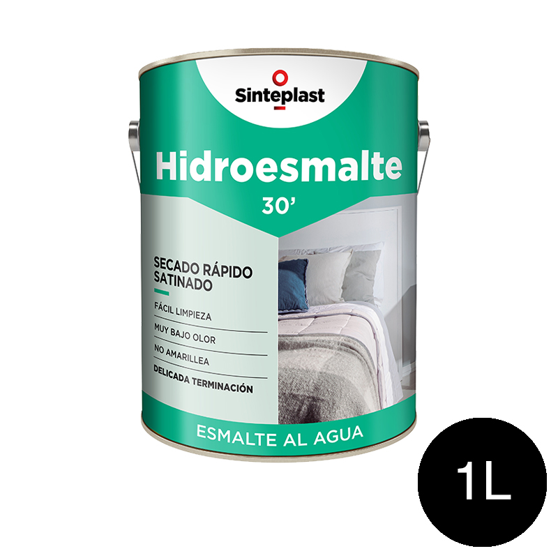 Hidroesmalte acrilico secado rapido negro satinado lata x 1l