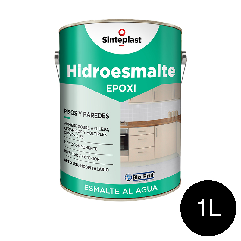 Hidroesmalte epoxi pisos paredes exterior interior negro satinado lata x 1l