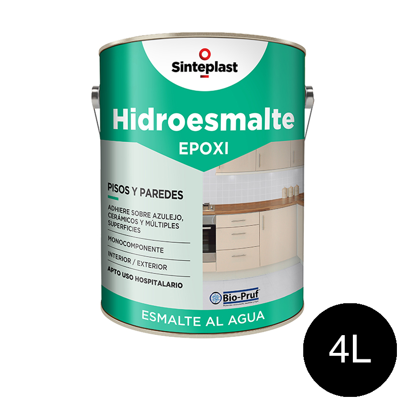 Hidroesmalte epoxi pisos paredes exterior interior negro satinado lata x 4l