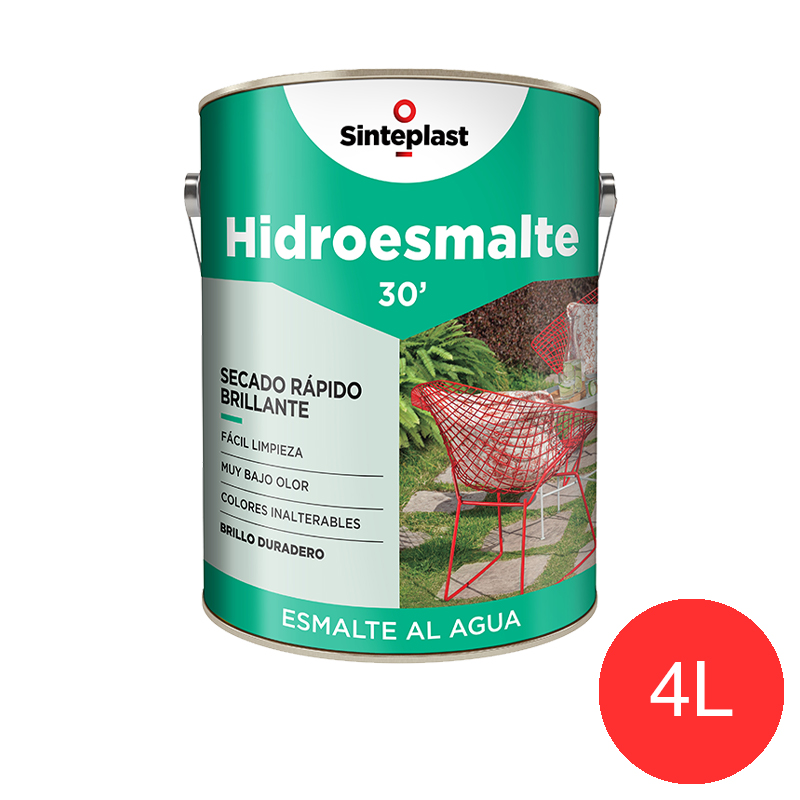 Hidroesmalte acrilico secado rapido bermellon brillante lata x 4l