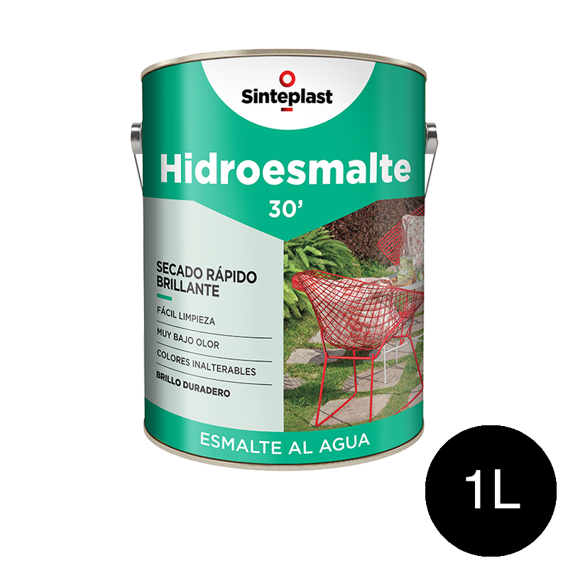 Hidroesmalte acrilico secado rapido negro brillante lata x 1l