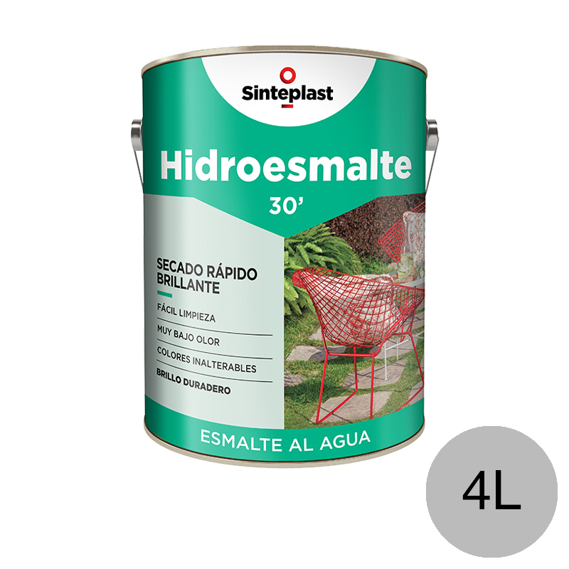Hidroesmalte acrilico secado rapido gris espacial brillante lata x 4l