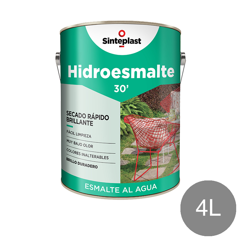 Hidroesmalte acrilico secado rapido gris brillante lata x 4l