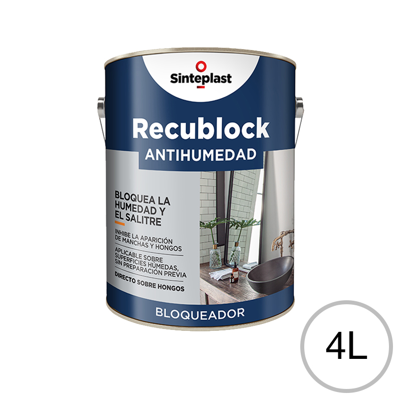 Bloqueador Recublock Antihumedad exterior interior blanco mate lata x 4l 