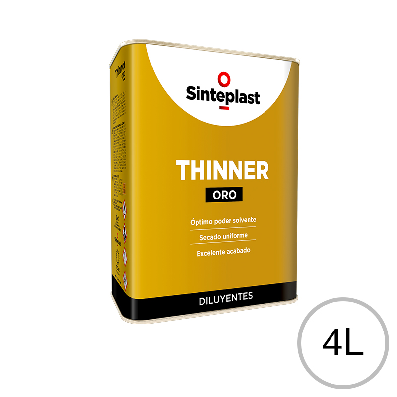 Diluyente pinturas/lacas Thinner Oro uso general lata x 4l