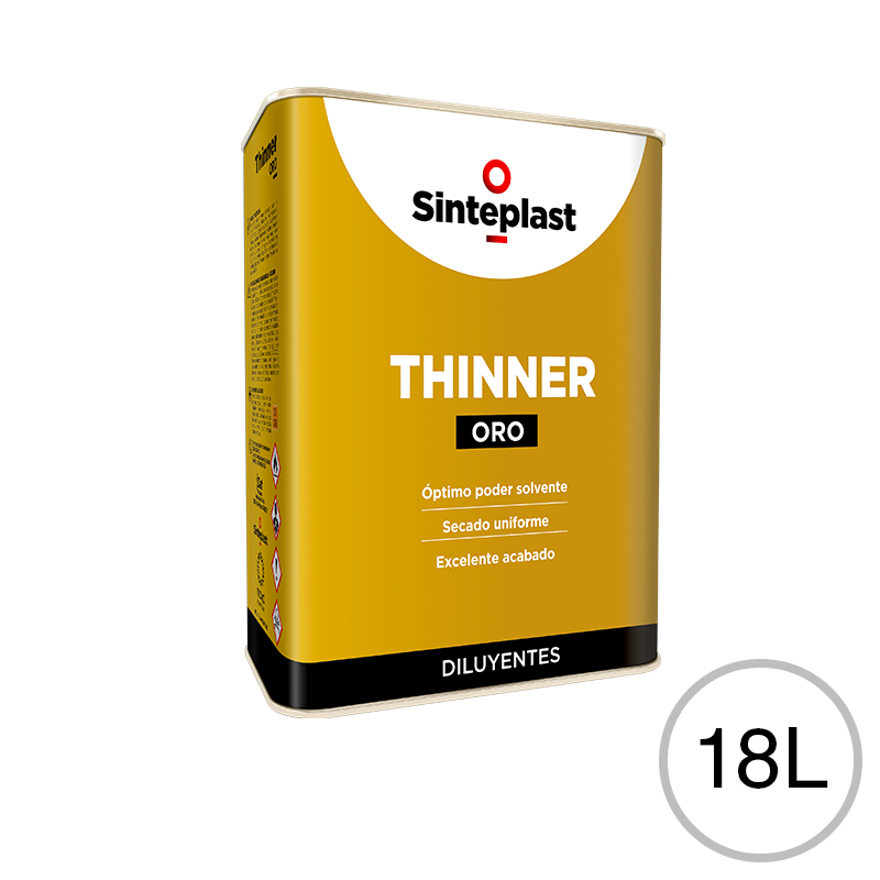 Diluyente pinturas/lacas Thinner Oro uso general lata x 18l