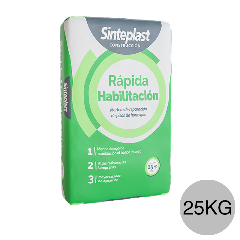 Mortero reparacion pisos hormigon Rapida Habilitacion gris bolsa x 25kg