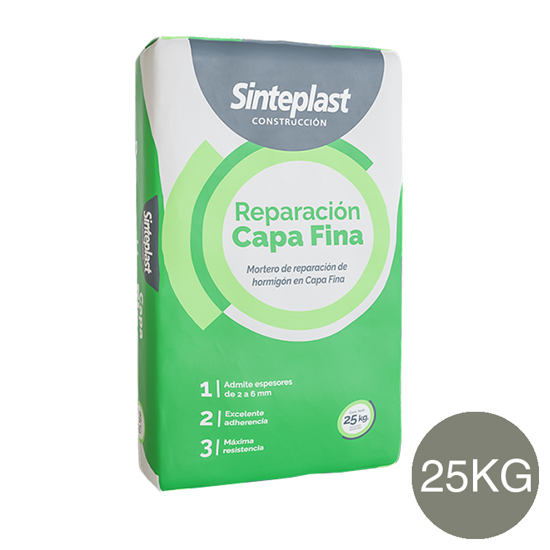 Mortero reparacion hormigon capa fina gris cemento bolsa x 25kg