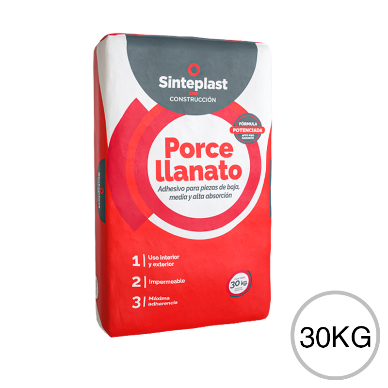 Adhesivo cementicio porcellanato exterior interior gris bolsa x 30kg