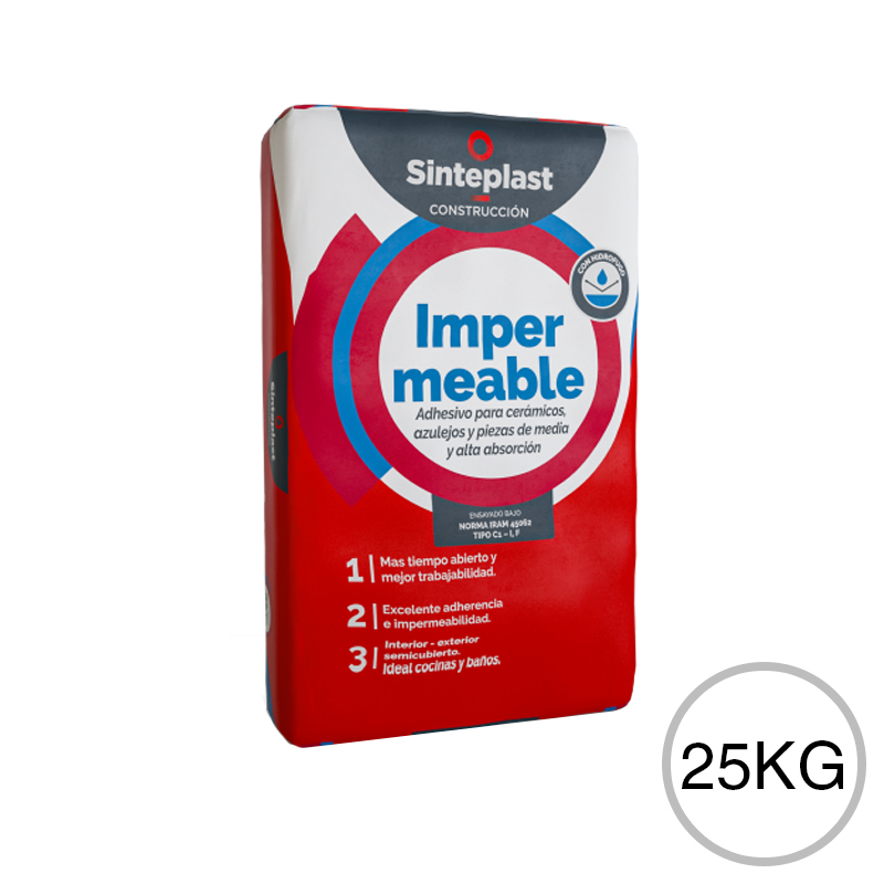 Adhesivo cementicio ceramicos impermeable exterior interior bolsa x 25kg