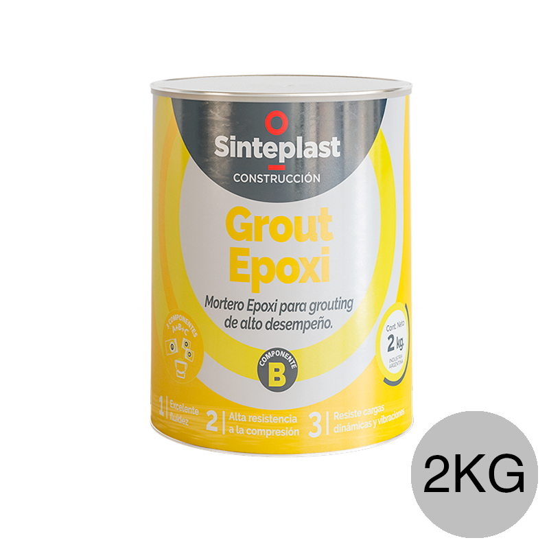 Mortero epoxi alto desempeño Grout tricomponente Parte B endurecedor lata x 2kg