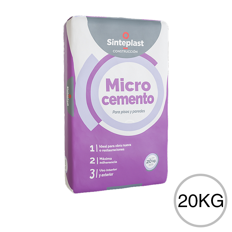 Revestimiento cementicio decorativo pisos paredes Microcemento exterior interior blanco bolsa x 20kg