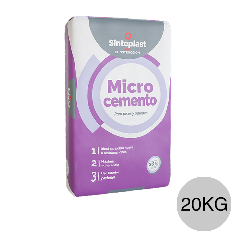 Revestimiento cementicio decorativo pisos paredes Microcemento exterior interior gris claro bolsa x 20kg