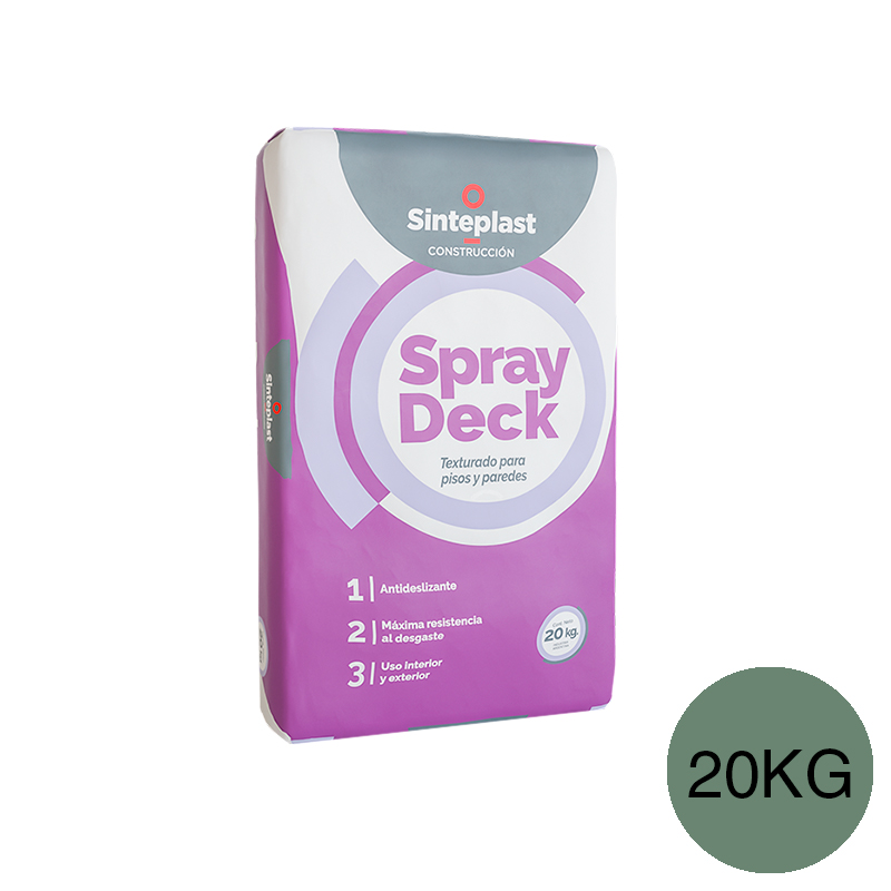 Revestimiento cementicio texturado Spray Deck pisos y paredes exterior interior verde cemento bolsa x 20kg