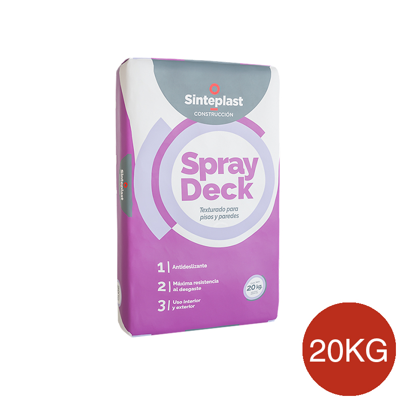 Revestimiento cementicio texturado Spray Deck pisos y paredes exterior interior rojo bolsa x 20kg