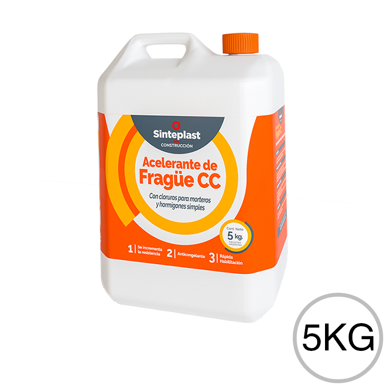 Aditivo acelerante fragüe liquido con cloruro hormigones simples bidon x 5kg