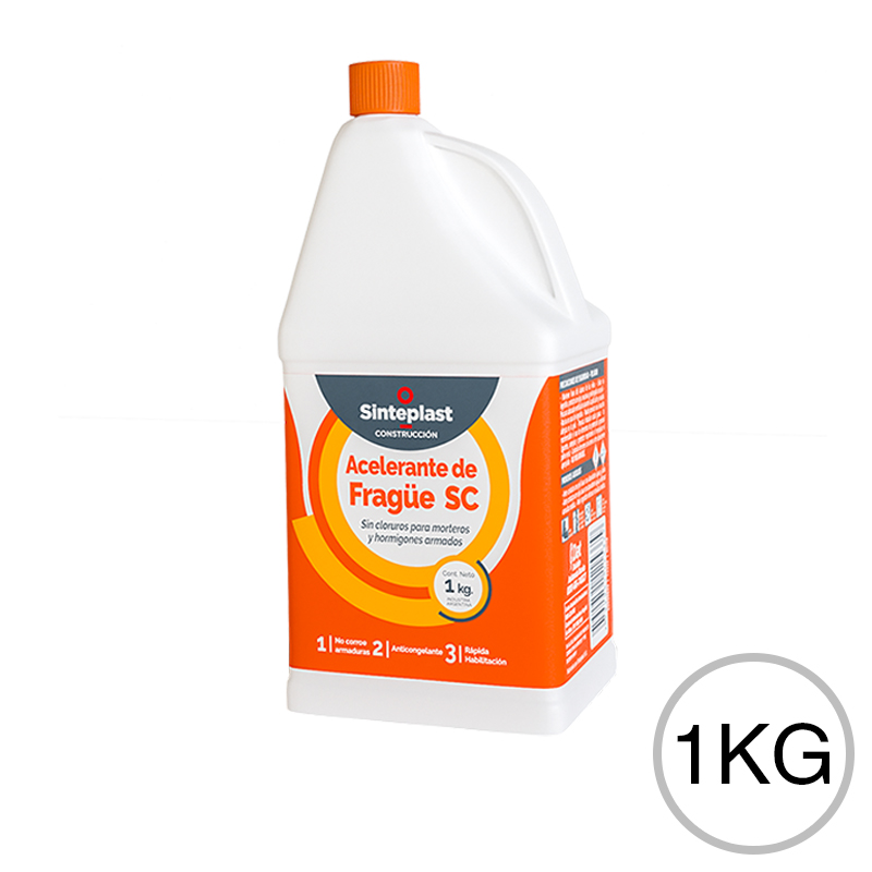 Aditivo acelerante fragüe liquido sin cloruro hormigones armados bidon x 1kg