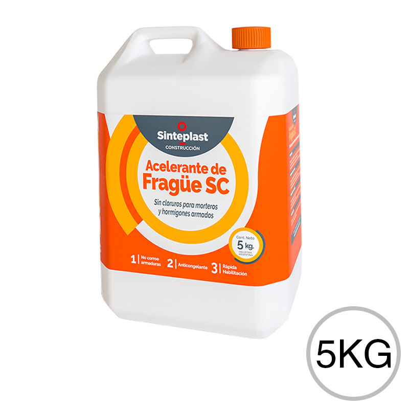 Aditivo acelerante fragüe liquido sin cloruro hormigones armados bidon x 5kg