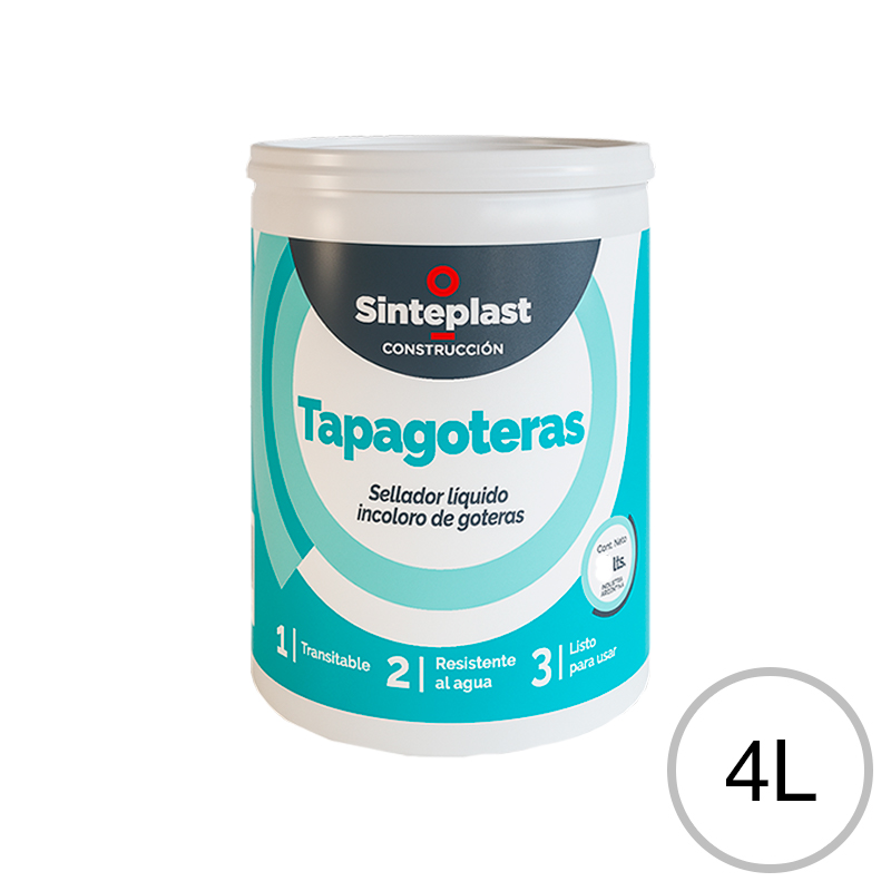 Impermeabilizante superficies acrilico tapagoteras transitable transparente balde x 4l