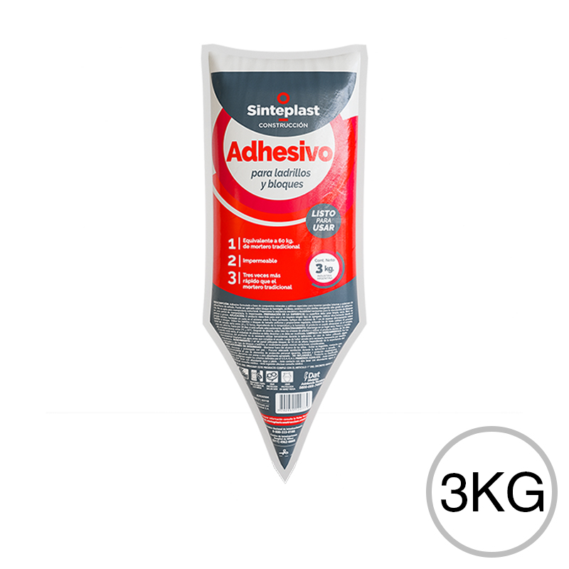 Mortero adhesivo acrilico ladrillos bloques blanco manga x 3kg