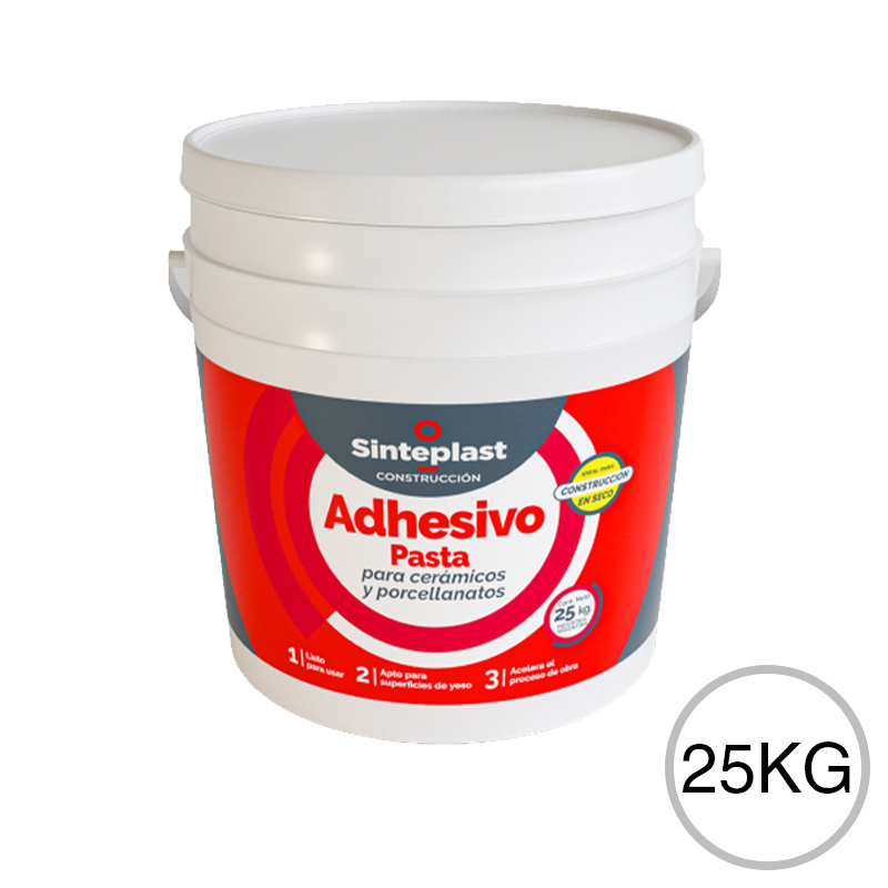 Adhesivo en pasta ceramicos porcellanatos exterior interior blanco balde x 25kg